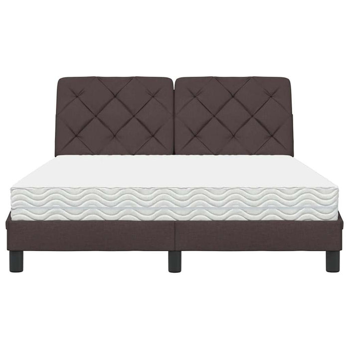 vidaXL Letto con Materasso Marrone Scuro 140x200cm Tessuto