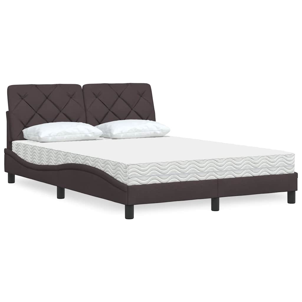 vidaXL Letto con Materasso Marrone Scuro 140x200cm Tessuto
