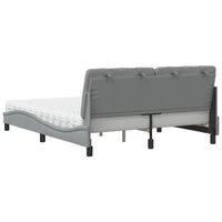 vidaXL Letto con Materasso Grigio Chiaro160x200 cm Tessuto