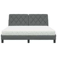 vidaXL Letto con Materasso Grigio Scuro 160x200 cm Tessuto