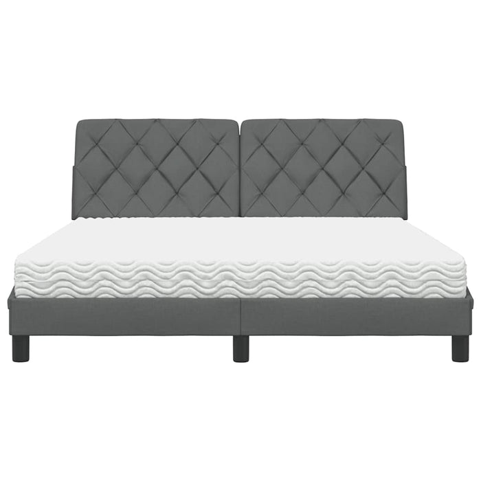 vidaXL Letto con Materasso Grigio Scuro 160x200 cm Tessuto