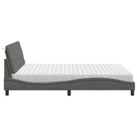 vidaXL Letto con Materasso Grigio Scuro 160x200 cm Tessuto