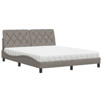 vidaXL Letto con Materasso Tortora 160x200 cm in Tessuto