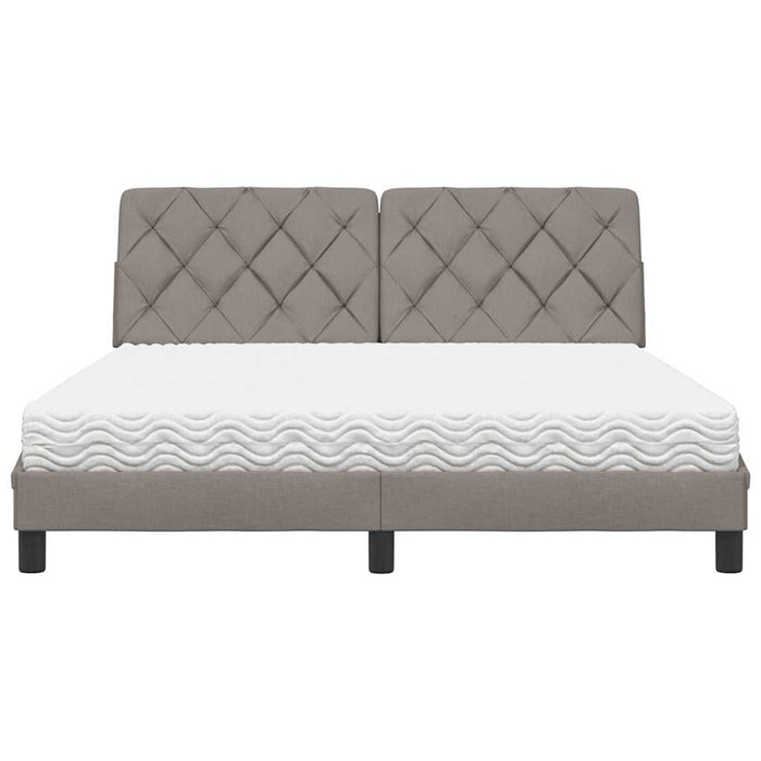 vidaXL Letto con Materasso Tortora 160x200 cm in Tessuto