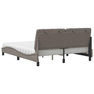 vidaXL Letto con Materasso Tortora 160x200 cm in Tessuto