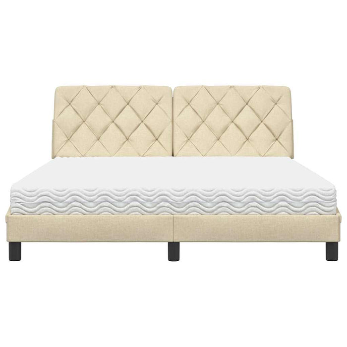 vidaXL Letto con Materasso Crema 160x200 cm in Tessuto