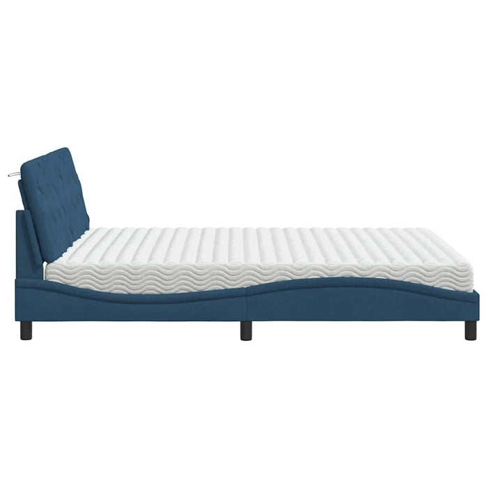 vidaXL Letto con Materasso Blu 160x200 cm in Tessuto