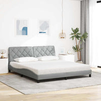 vidaXL Letto con Materasso Grigio Chiaro180x200 cm Tessuto