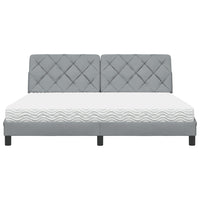 vidaXL Letto con Materasso Grigio Chiaro180x200 cm Tessuto