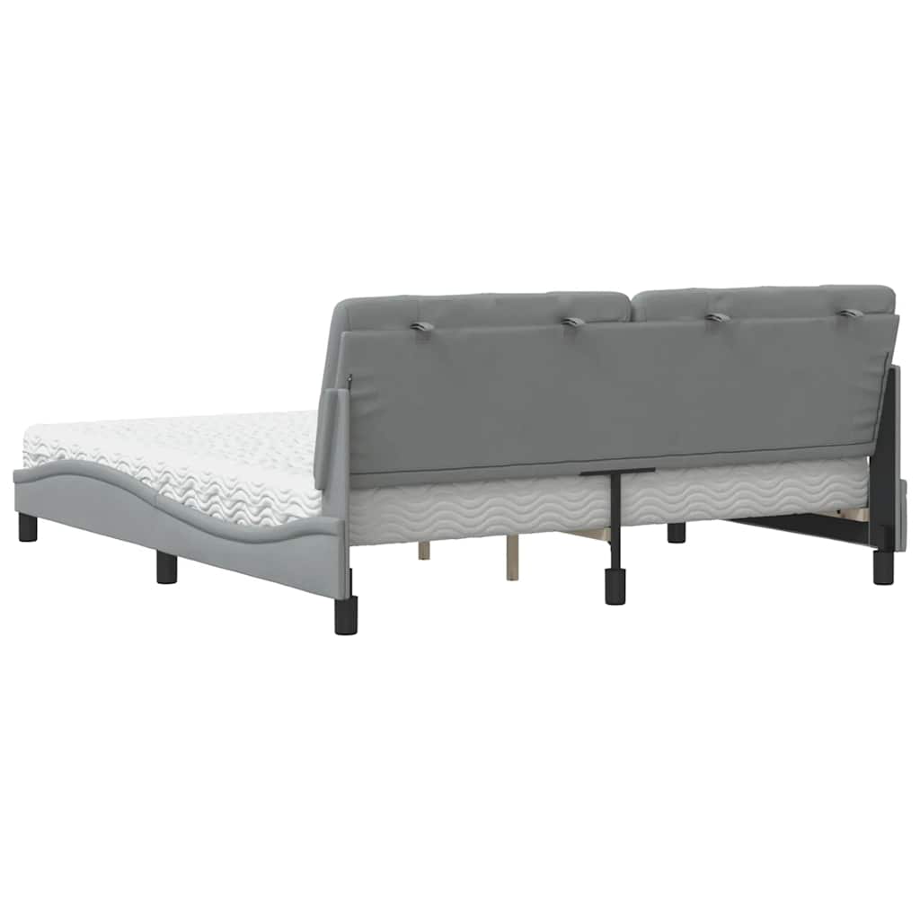 vidaXL Letto con Materasso Grigio Chiaro180x200 cm Tessuto