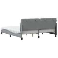 vidaXL Letto con Materasso Grigio Chiaro180x200 cm Tessuto