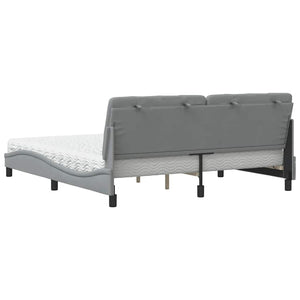 vidaXL Letto con Materasso Grigio Chiaro180x200 cm Tessuto