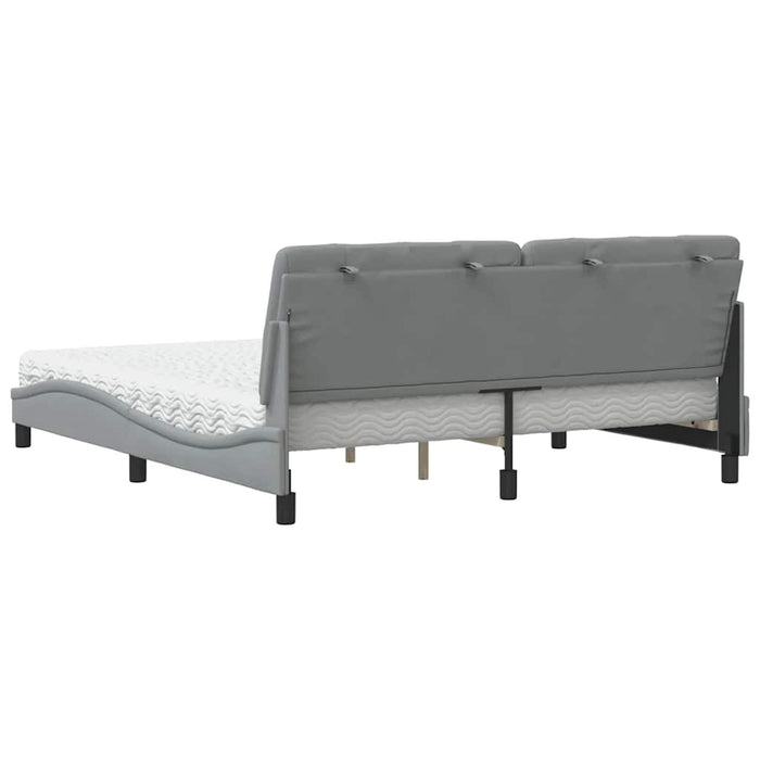 vidaXL Letto con Materasso Grigio Chiaro180x200 cm Tessuto