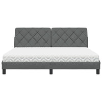 vidaXL Letto con Materasso Grigio Scuro 180x200 cm Tessuto