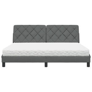 vidaXL Letto con Materasso Grigio Scuro 180x200 cm Tessuto