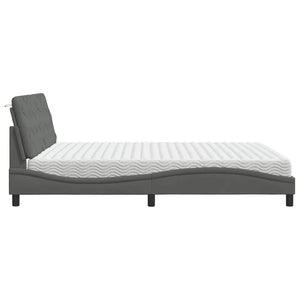 vidaXL Letto con Materasso Grigio Scuro 180x200 cm Tessuto