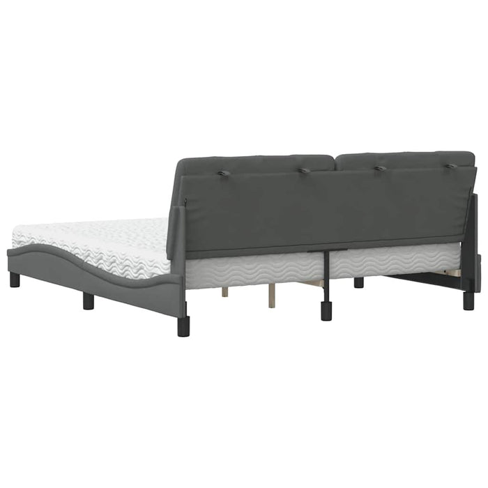 vidaXL Letto con Materasso Grigio Scuro 180x200 cm Tessuto