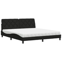 vidaXL Letto con Materasso Nero 180x200 cm in Tessuto