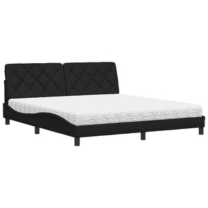 vidaXL Letto con Materasso Nero 180x200 cm in Tessuto