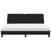 vidaXL Letto con Materasso Nero 180x200 cm in Tessuto