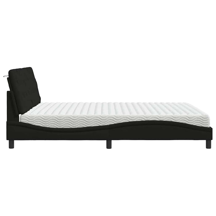 vidaXL Letto con Materasso Nero 180x200 cm in Tessuto