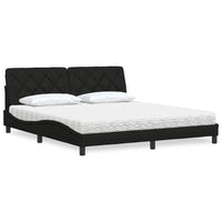 vidaXL Letto con Materasso Nero 180x200 cm in Tessuto