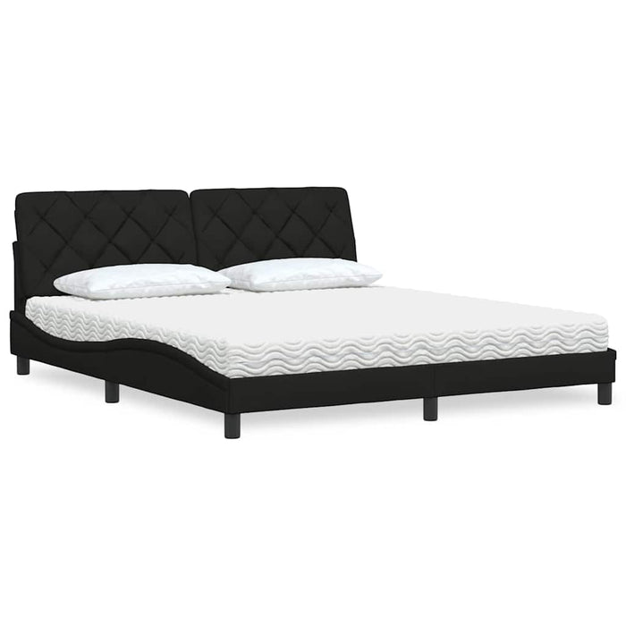 vidaXL Letto con Materasso Nero 180x200 cm in Tessuto