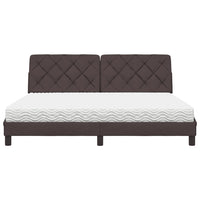 vidaXL Letto con Materasso Marrone Scuro 180x200cm Tessuto