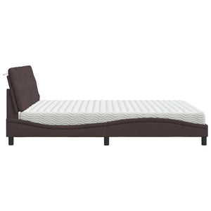vidaXL Letto con Materasso Marrone Scuro 180x200cm Tessuto