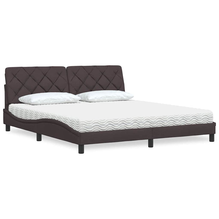 vidaXL Letto con Materasso Marrone Scuro 180x200cm Tessuto