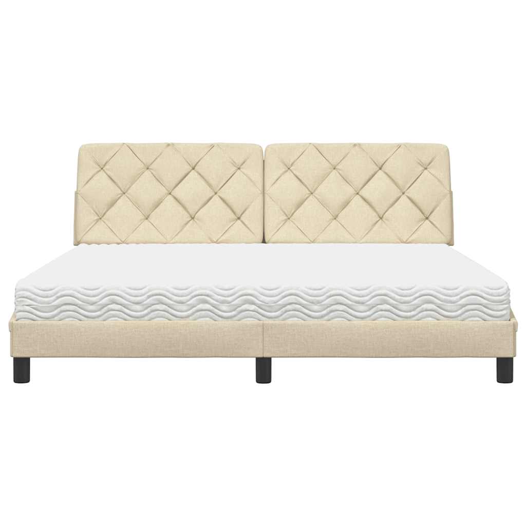 vidaXL Letto con Materasso Crema 180x200 cm in Tessuto