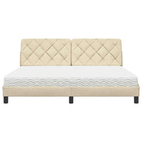 vidaXL Letto con Materasso Crema 180x200 cm in Tessuto