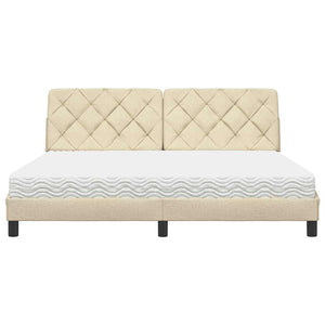 vidaXL Letto con Materasso Crema 180x200 cm in Tessuto