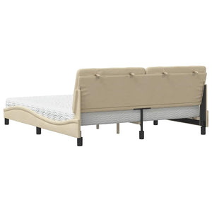 vidaXL Letto con Materasso Crema 180x200 cm in Tessuto