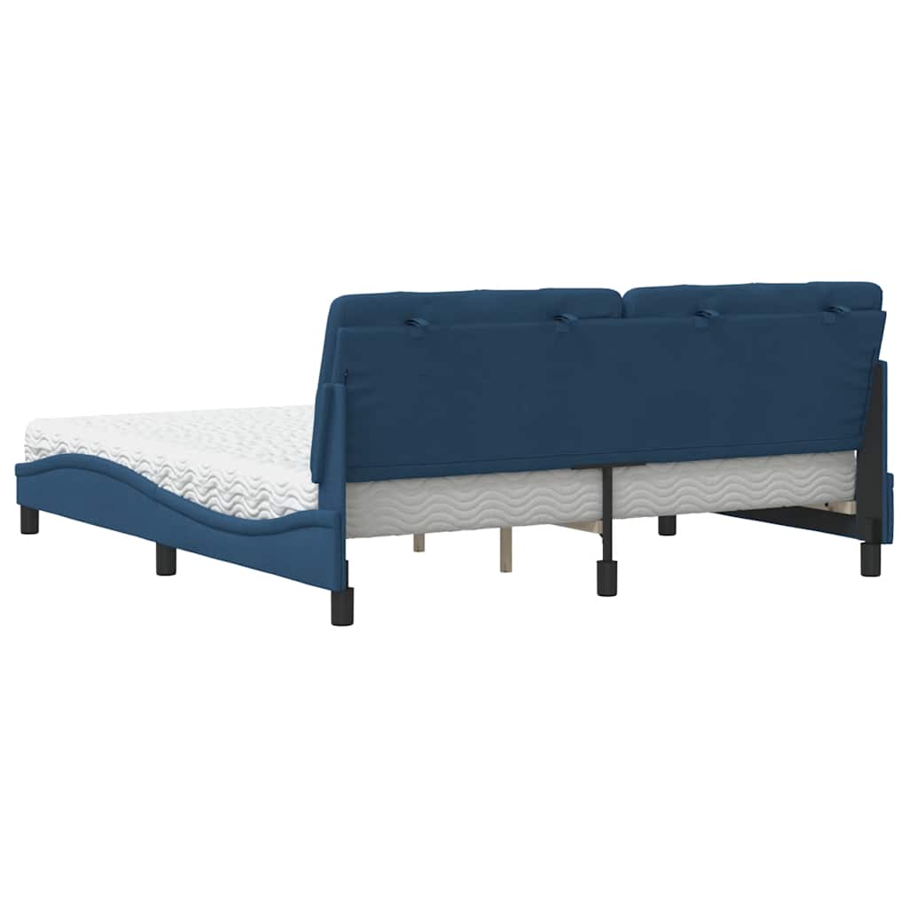 vidaXL Letto con Materasso Blu 180x200 cm in Tessuto