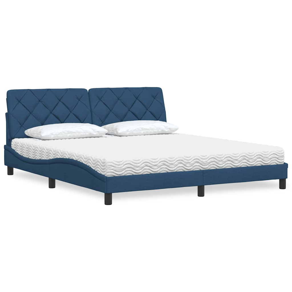 vidaXL Letto con Materasso Blu 180x200 cm in Tessuto
