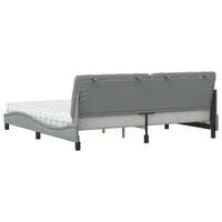 Letto con Materasso Grigio Chiaro 200x200 cm in Tessuto 3310762