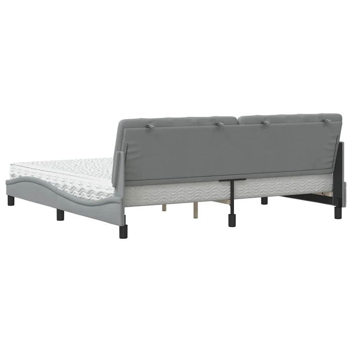 vidaXL Letto con Materasso Grigio Chiaro 200x200 cm in Tessuto