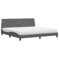 vidaXL Letto con Materasso Grigio Scuro 200x200 cm in Tessuto