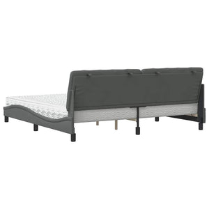 vidaXL Letto con Materasso Grigio Scuro 200x200 cm in Tessuto
