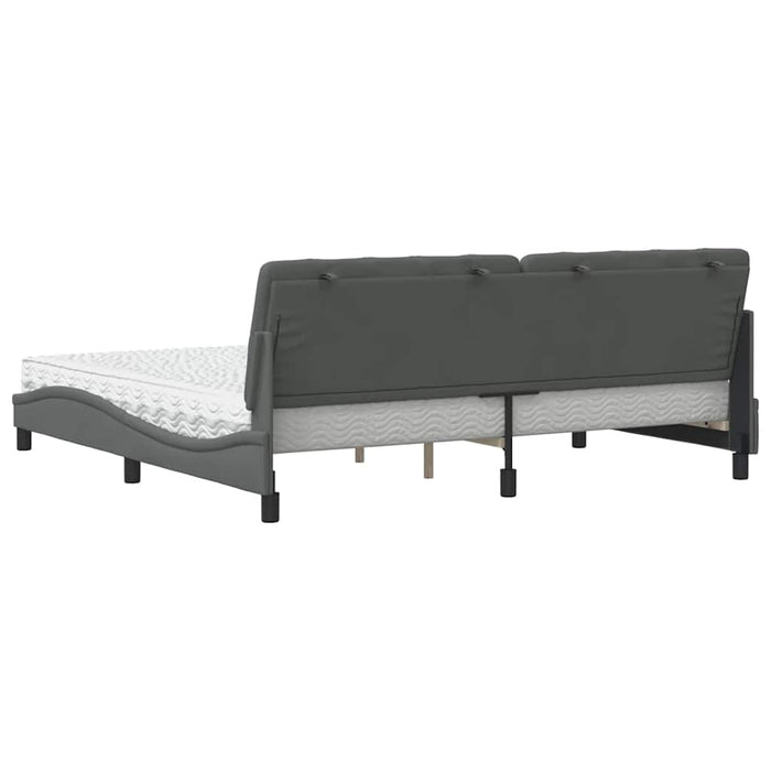 vidaXL Letto con Materasso Grigio Scuro 200x200 cm in Tessuto
