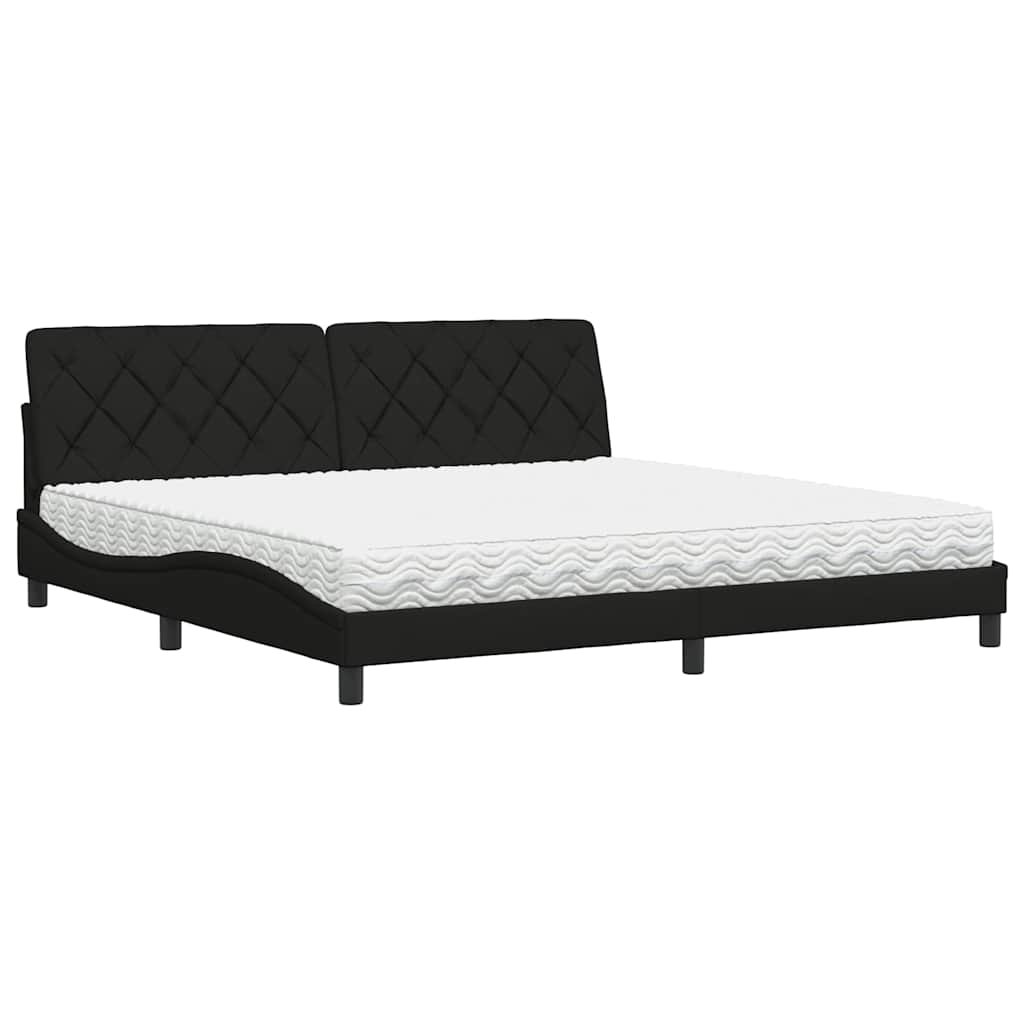 vidaXL Letto con Materasso Nero 200x200 cm in Tessuto