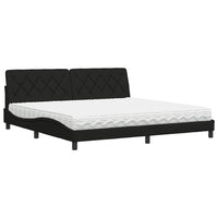 vidaXL Letto con Materasso Nero 200x200 cm in Tessuto