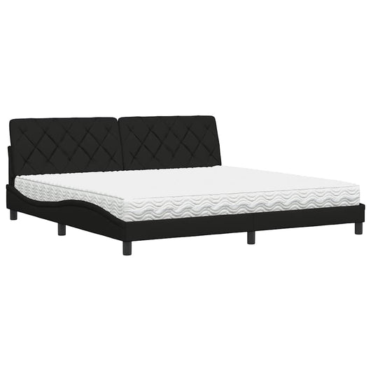 vidaXL Letto con Materasso Nero 200x200 cm in Tessuto