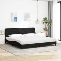 vidaXL Letto con Materasso Nero 200x200 cm in Tessuto