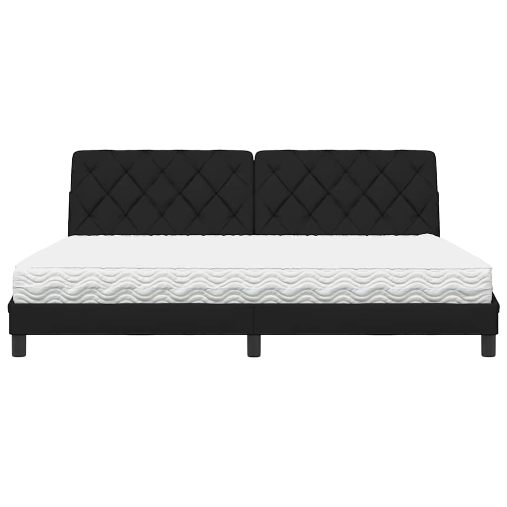 vidaXL Letto con Materasso Nero 200x200 cm in Tessuto