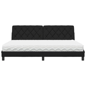 vidaXL Letto con Materasso Nero 200x200 cm in Tessuto