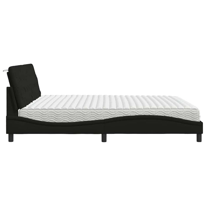 vidaXL Letto con Materasso Nero 200x200 cm in Tessuto