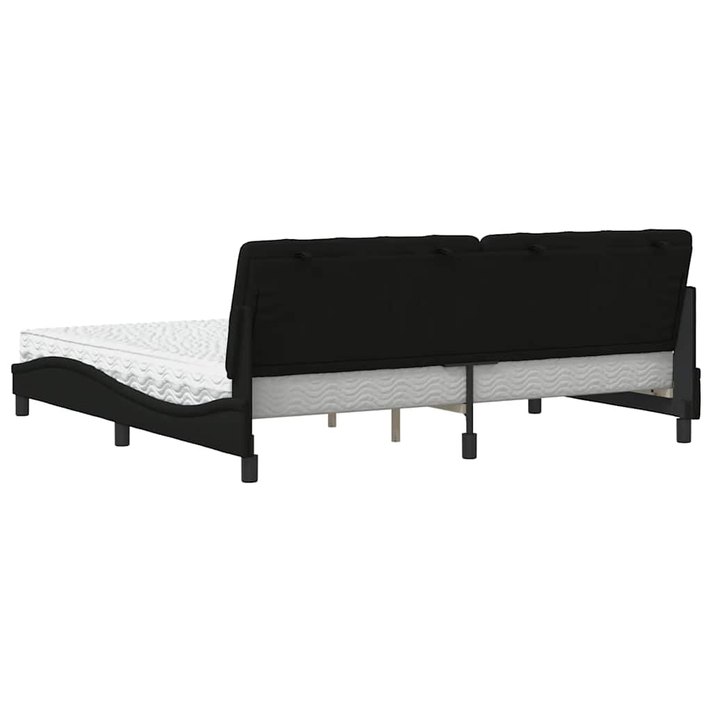 vidaXL Letto con Materasso Nero 200x200 cm in Tessuto