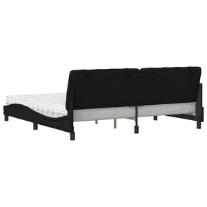 vidaXL Letto con Materasso Nero 200x200 cm in Tessuto